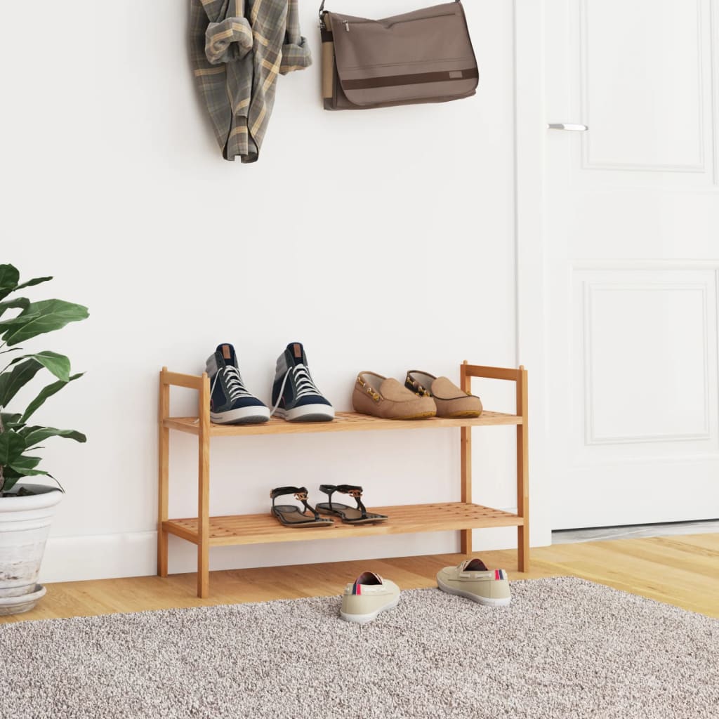 Vidaxl Shoe Rack 69x27x41 cm solid valnødstræ