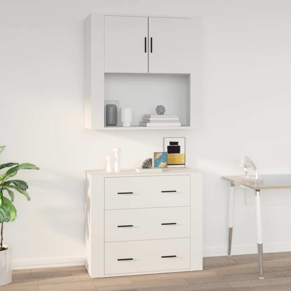 Vidaxl wandkast 80x33x80 cm bewerkt hout wit