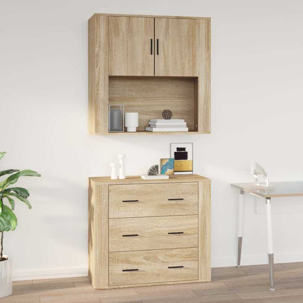 Vidaxl wandkast 80x33x80 cm bewerkt hout sonoma eikenkleurig