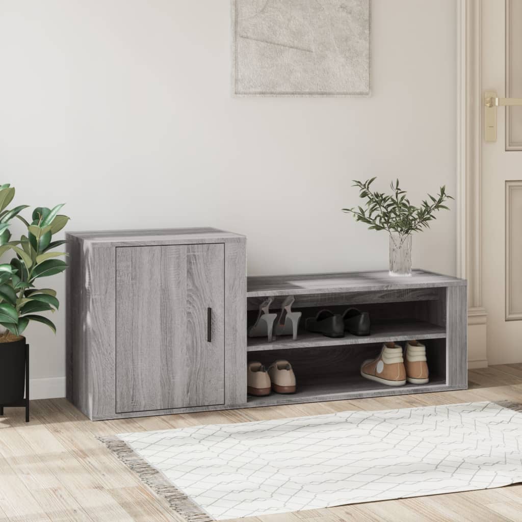 Vidaxl Shoe Cabinet 130x35x54 cm Property Wood Grey Sonoma