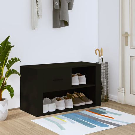 Vidaxl Shoe Cabinet 80x35x45 cm Property Wood Black