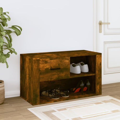 Vidaxl Shoe Cabinet 80x35x45 cm Property Wood Røget eg Farvet