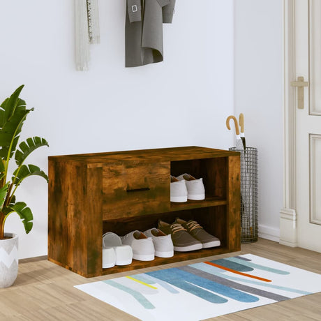 Vidaxl Shoe Cabinet 80x35x45 cm Property Wood Røget eg Farvet