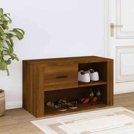 Vidaxl Shoe Cabinet 80x35x45 cm Property Wood Brown Oak Color