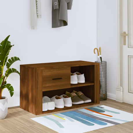 Vidaxl Shoe Cabinet 80x35x45 cm Property Wood Brown Oak Color