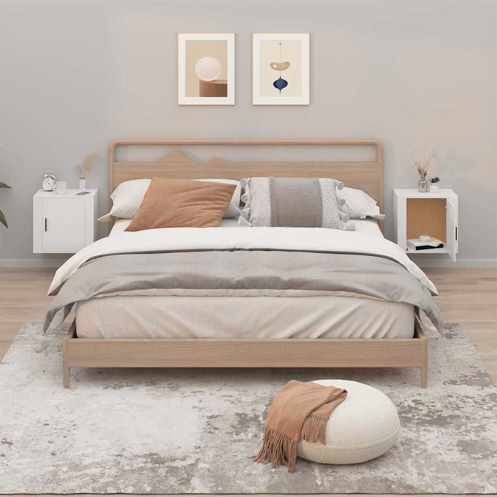 Vidaxl nachtkastjes 2 st wandgemonteerd 50x30x47 cm wit