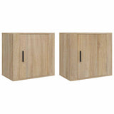 Vidaxl nachtkastjes 2 st wandgemonteerd 50x30x47 cm sonoma eikenkleur