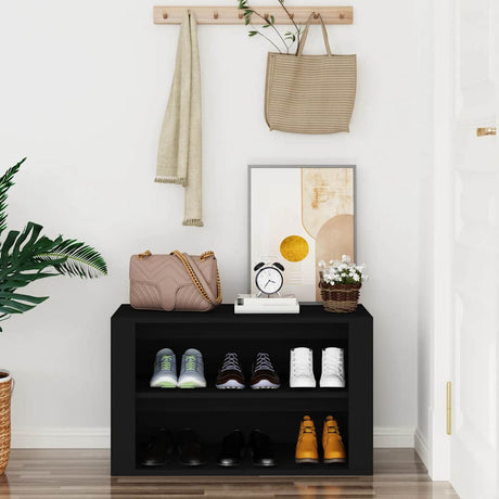 Vidaxl Shoe Rack 75x35x45 cm forarbejdet træ sort
