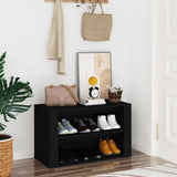 Vidaxl Shoe Rack 75x35x45 cm forarbejdet træ sort