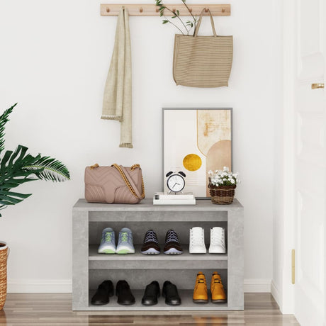 Vidaxl Shoe Cabinet 75x35x45 cm Forarbejdet træ Betongrijs