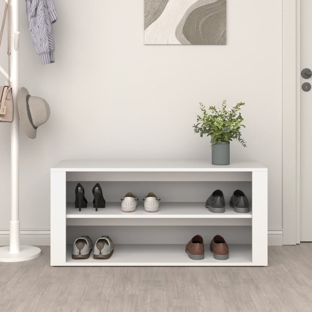 Vidaxl Shoe Rack 100x35x45 cm forarbejdet træhvide