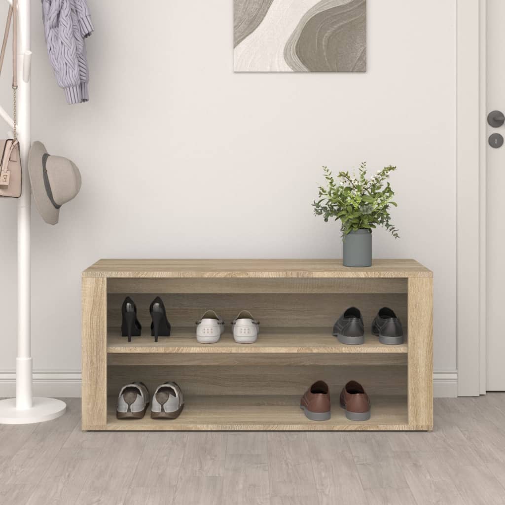 Vidaxl Shoe Rack 100x35x45 cm forarbejdet træ sonoma eg farvet
