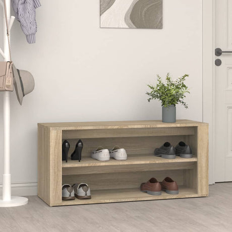 Vidaxl Shoe Rack 100x35x45 cm forarbejdet træ sonoma eg farvet