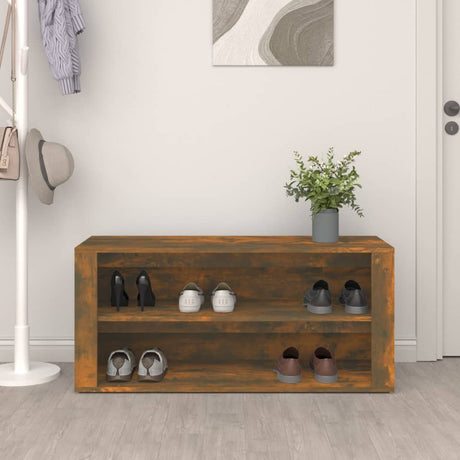 Vidaxl Shoe Rack 100x35x45 cm Property Wood Røget eg Farvet