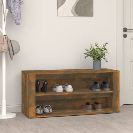 Vidaxl Shoe Rack 100x35x45 cm Property Wood Røget eg Farvet