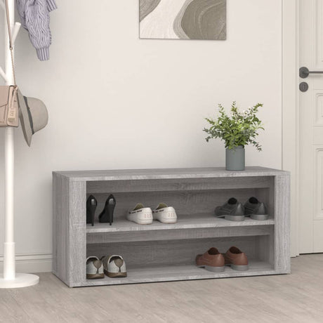 Vidaxl sko rack 100x35x45 cm skåret træ grå sonoma eg farve