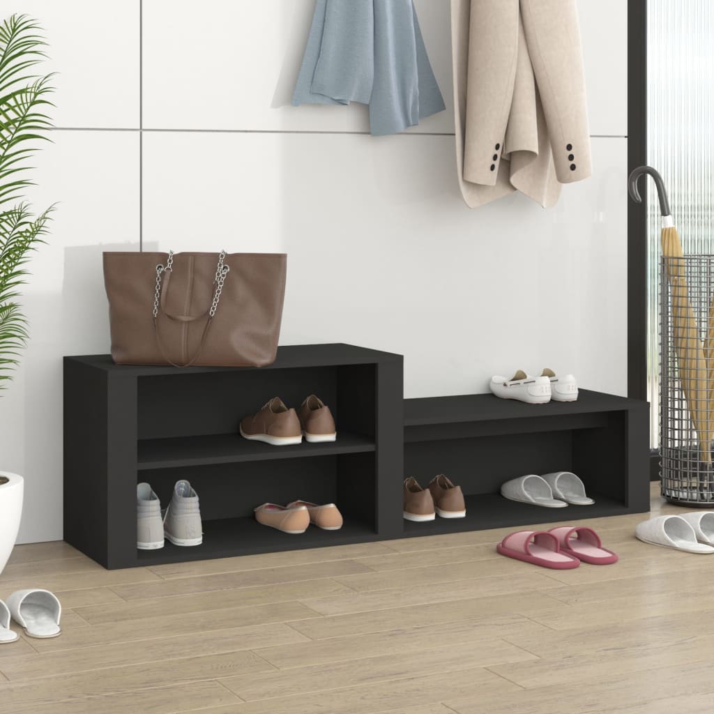 Vidaxl Shoe Cabinet 150x35x45 cm Property Wood Black