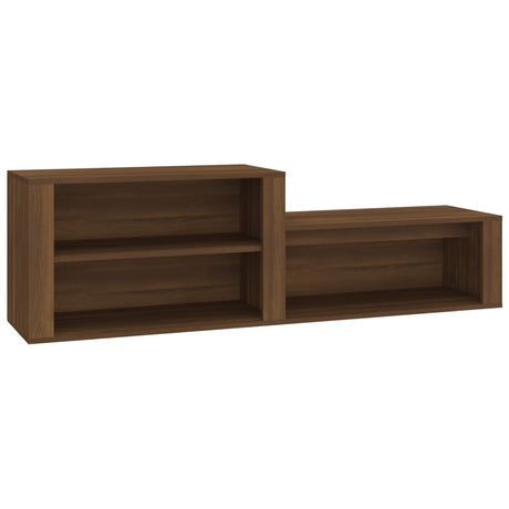 Vidaxl Shoe Cabinet 150x35x45 cm skåret træbrun eg farve