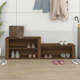 Vidaxl Shoe Cabinet 150x35x45 cm skåret træbrun eg farve
