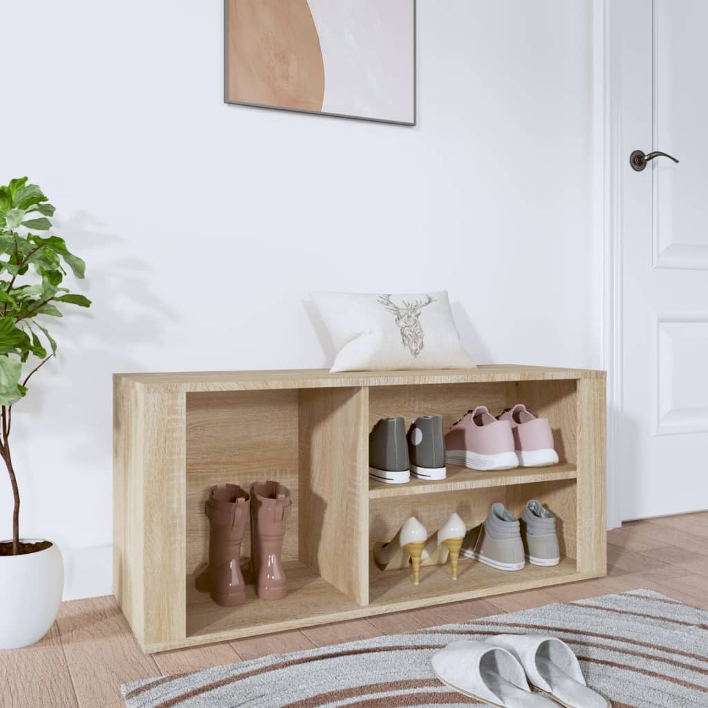 Vidaxl Shoe Cabinet 100x35x45 cm Properted Wood Sonoma Oak Farvet