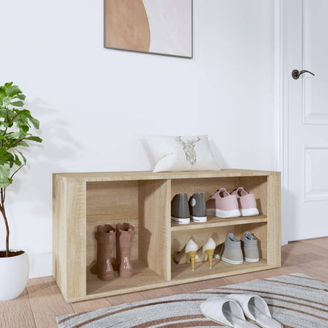 Vidaxl Shoe Cabinet 100x35x45 cm Properted Wood Sonoma Oak Farvet