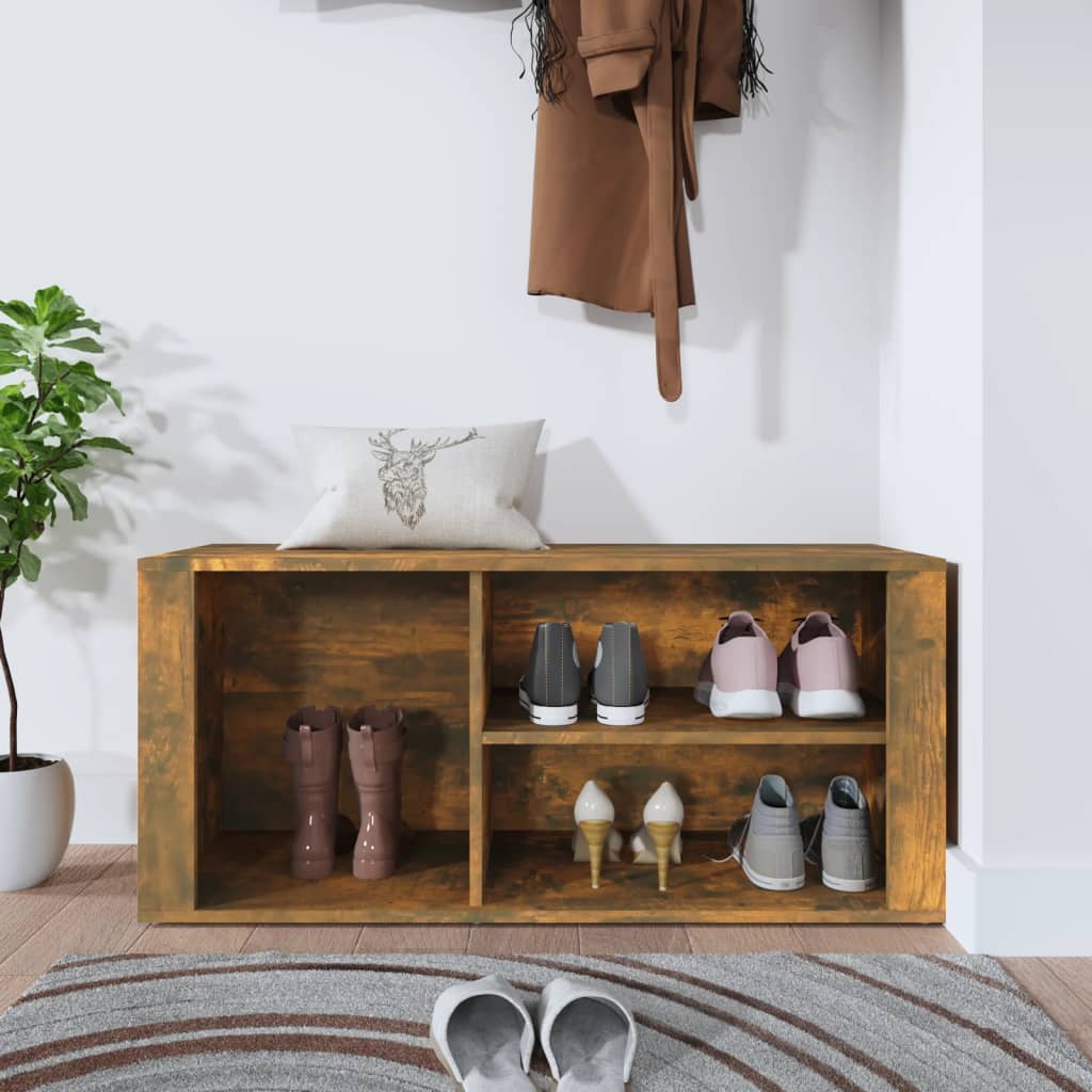 Vidaxl Shoe Cabinet 100x35x45 cm Property Wood Smoked Oak Farvet