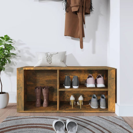 Vidaxl Shoe Cabinet 100x35x45 cm Property Wood Smoked Oak Farvet