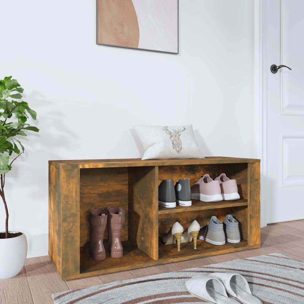 Vidaxl Shoe Cabinet 100x35x45 cm Property Wood Smoked Oak Farvet