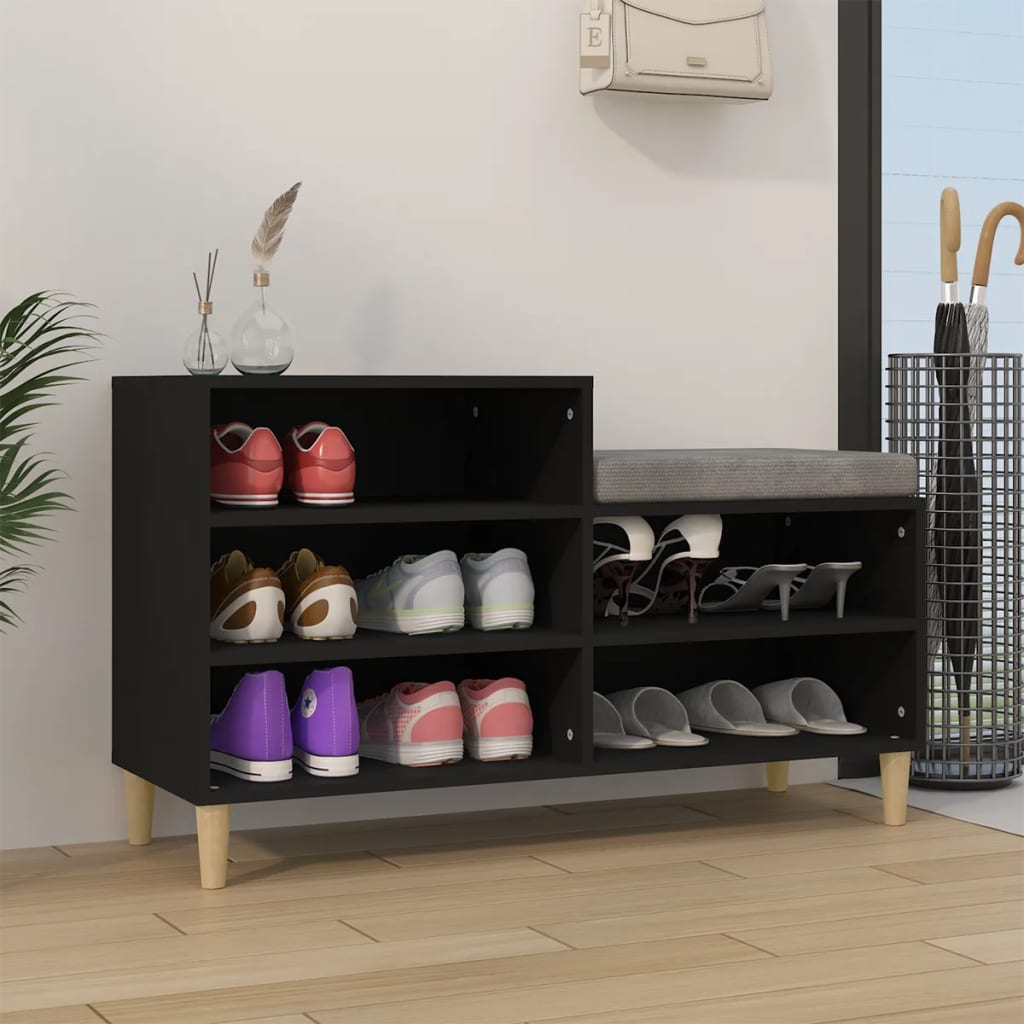 Vidaxl Shoe Cabinet 102x36x60 cm Property Wood Black