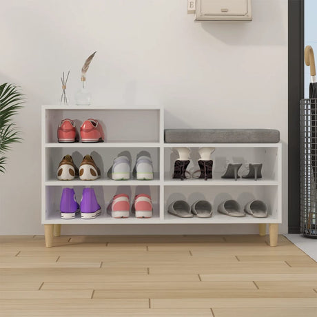 Vidaxl Shoe Cabinet 102x36x60 cm Forarbejdet træ Højglans hvid