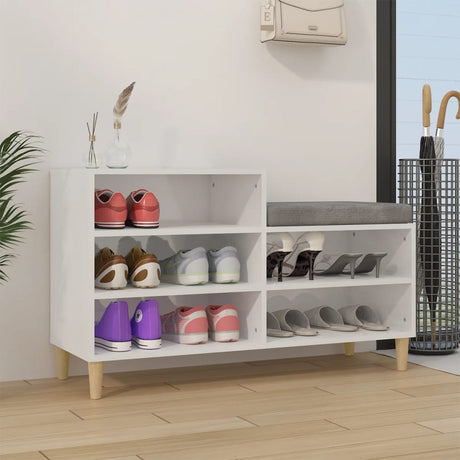 Vidaxl Shoe Cabinet 102x36x60 cm Forarbejdet træ Højglans hvid