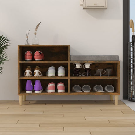Vidaxl Shoe Cabinet 102x36x60 cm Property Wood Røget eg Farvet