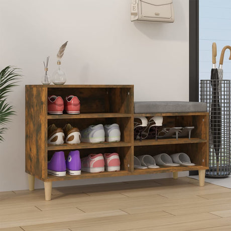 Vidaxl Shoe Cabinet 102x36x60 cm Property Wood Røget eg Farvet