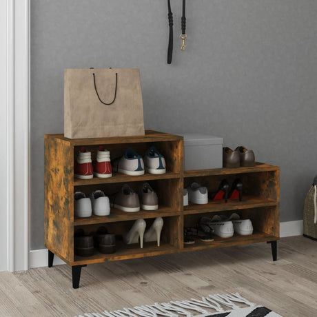 Vidaxl Shoe Cabinet 102x36x60 cm Property Wood Røget eg Farvet