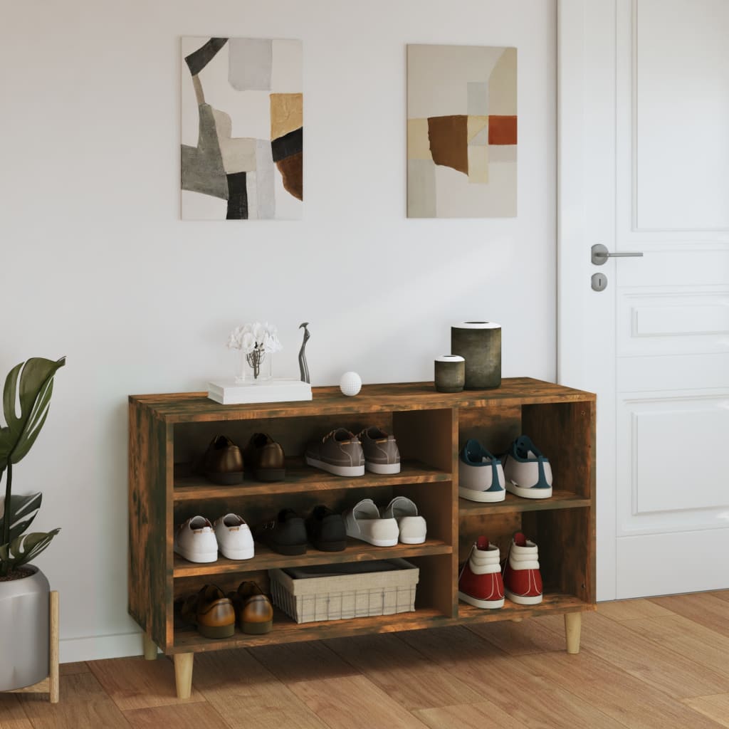 Vidaxl Shoe Cabinet 102x36x60 cm Property Wood Røget eg Farvet