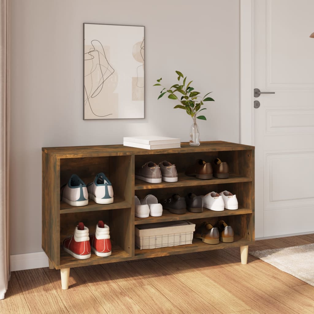 Vidaxl Shoe Cabinet 102x36x60 cm Property Wood Røget eg Farvet