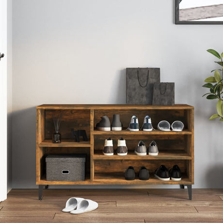 Vidaxl Shoe Cabinet 102x36x60 cm Property Wood Røget eg Farvet