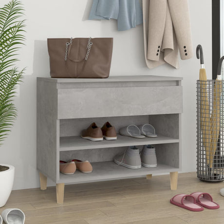 Vidaxl Shoe Cabinet 70x36x60 cm Forarbejdet træ Betongrijs
