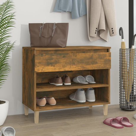Vidaxl Shoe Cabinet 70x36x60 cm Property Wood Røget eg Farvet