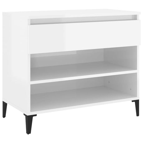 Vidaxl Shoe Cabinet 70x36x60 cm Property Wood High Gloss White