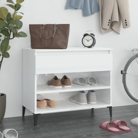 Vidaxl Shoe Cabinet 70x36x60 cm Property Wood High Gloss White