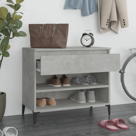 Vidaxl Shoe Cabinet 70x36x60 cm Forarbejdet træ Betongrijs