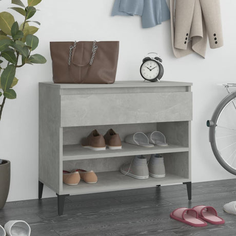 Vidaxl Shoe Cabinet 70x36x60 cm Forarbejdet træ Betongrijs
