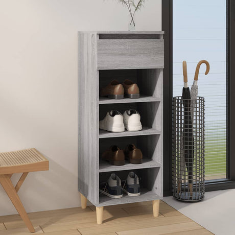 Vidaxl Shoe Cabinet 40x36x105 cm færdig trægrå sonoma
