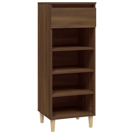 Vidaxl Shoe Cabinet 40x36x105 cm skåret træbrun eg farve