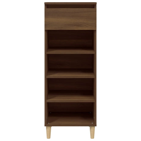 Vidaxl Shoe Cabinet 40x36x105 cm skåret træbrun eg farve