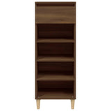 Vidaxl Shoe Cabinet 40x36x105 cm skåret træbrun eg farve