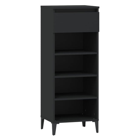 Vidaxl Shoe Rack 40x36x105 cm forarbejdet træ sort