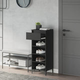 Vidaxl Shoe Rack 40x36x105 cm forarbejdet træ sort