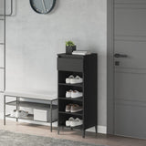 Vidaxl Shoe Rack 40x36x105 cm forarbejdet træ sort